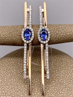 *Серьги Петли Танзанит цв Красное арт 2-108455-00-31-093 вес 3,66 г - фото 281412