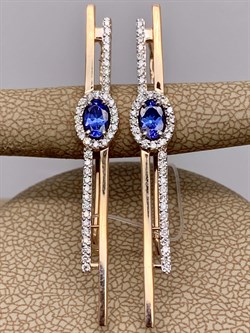 *Серьги Петли Танзанит цв Красное арт 2-108455-00-31-093 вес 3,66 г - фото 281413