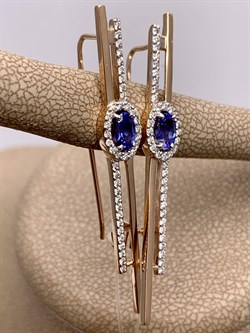 *Серьги Петли Танзанит цв Красное арт 2-108455-00-31-093 вес 3,66 г - фото 281416