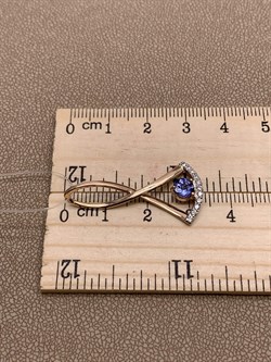 *Подвеска Танзанит цв Красное арт 3-130021-00-31-066 вес 1,88 г - фото 281577