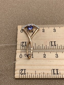 *Подвеска Танзанит цв Красное арт 3-130021-00-31-066 вес 1,88 г - фото 281578