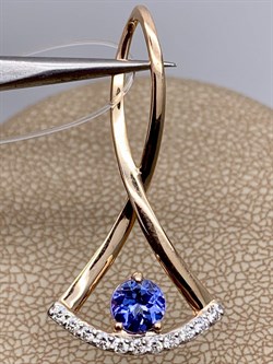 *Подвеска Танзанит цв Красное арт 3-130021-00-31-066 вес 1,88 г - фото 281581