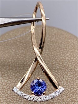 *Подвеска Танзанит цв Красное арт 3-130021-00-31-066 вес 1,88 г - фото 281582