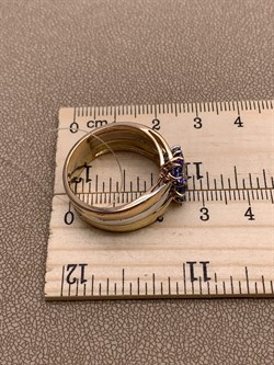 *Кольцо р.19,5 Танзанит цв Красное Белое Лимонное арт. 1-608189-00-31-465 вес 8,01 г - фото 281619 *Кольцо р.19,5 Танзанит цв Красное Белое Лимонное арт. 1-608189-00-31-465 вес 8,01 г - фото 281619