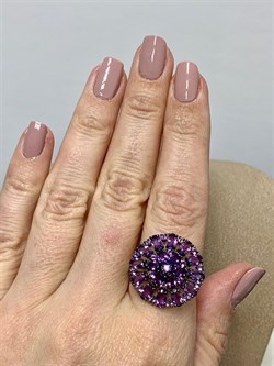 *Кольцо р.18,5 Аметист арт. 01-2559/00АМ-17-810 вес 5,28 г - фото 281756