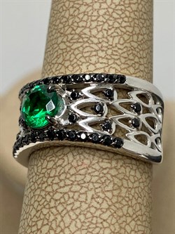 *Кольцо р.17,5 Изумруд иск арт. 01-2400/00НИ-00-885 вес 5,14 г - фото 281899