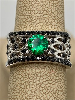 *Кольцо р.17,5 Изумруд иск арт. 01-2400/00НИ-00-885 вес 5,14 г - фото 281900