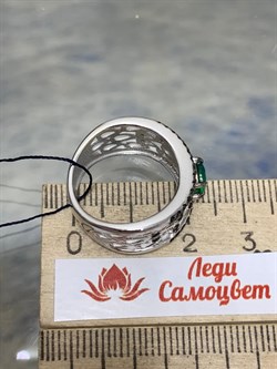 *Кольцо р.17,5 Изумруд иск арт. 01-2400/00НИ-00-885 вес 5,14 г - фото 281907