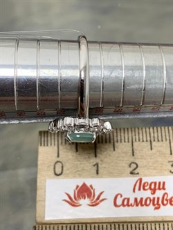 *Кольцо р.19,5 Мятный Агат арт. 01-2499/0М86-00-279 вес 2,77 г - фото 281909