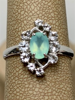 *Кольцо р.19,5 Мятный Агат арт. 01-2499/0М86-00-279 вес 2,77 г - фото 281913