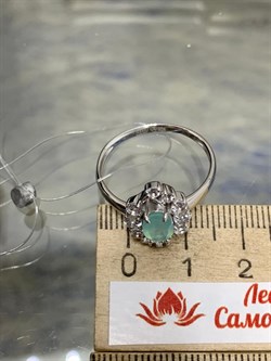 *Кольцо р.19,5 Мятный Агат арт. 01-2499/0М86-00-279 вес 2,77 г - фото 281916