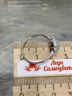 *Кольцо р.19,5 Мятный Агат арт. 01-2499/0М86-00-279 вес 2,77 г - фото 281917