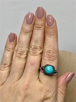 *Кольцо р.19,25 Бирюза арт. 01-2406/00БР-00-925 вес 3,72 г - фото 281969 *Кольцо р.19,25 Бирюза арт. 01-2406/00БР-00-925 вес 3,72 г - фото 281969