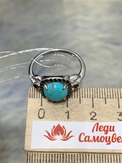 *Кольцо р.19,25 Бирюза арт. 01-2406/00БР-00-925 вес 3,72 г - фото 281973 *Кольцо р.19,25 Бирюза арт. 01-2406/00БР-00-925 вес 3,72 г - фото 281973