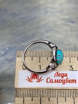 *Кольцо р.19,25 Бирюза арт. 01-2406/00БР-00-925 вес 3,72 г - фото 281974 *Кольцо р.19,25 Бирюза арт. 01-2406/00БР-00-925 вес 3,72 г - фото 281974
