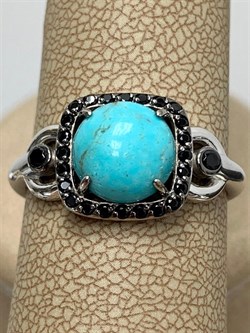 *Кольцо р.19,25 Бирюза арт. 01-2406/00БР-00-925 вес 3,72 г - фото 281975 *Кольцо р.19,25 Бирюза арт. 01-2406/00БР-00-925 вес 3,72 г - фото 281975