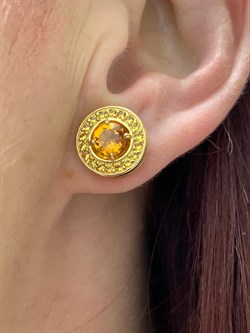 *Пусеты Цитрин арт. 02-2792/00ЦТ-08-891 вес 4,28 г - фото 281986