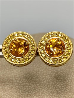 *Пусеты Цитрин арт. 02-2792/00ЦТ-08-891 вес 4,28 г - фото 281988