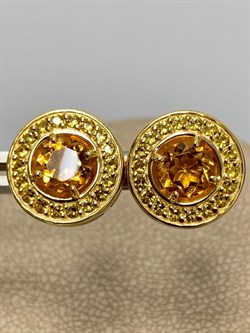 *Пусеты Цитрин арт. 02-2792/00ЦТ-08-891 вес 4,28 г - фото 281989