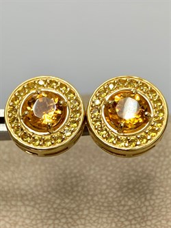 *Пусеты Цитрин арт. 02-2792/00ЦТ-08-891 вес 4,28 г - фото 281990