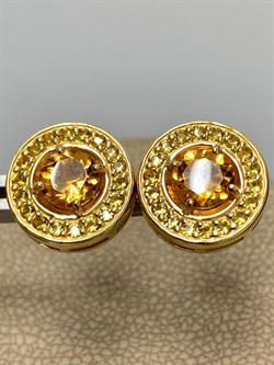 *Пусеты Цитрин арт. 02-2792/00ЦТ-08-891 вес 4,28 г - фото 281992