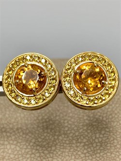 *Пусеты Цитрин арт. 02-2792/00ЦТ-08-891 вес 4,28 г - фото 281994