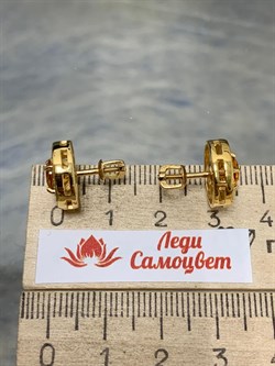 *Пусеты Цитрин арт. 02-2792/00ЦТ-08-891 вес 4,28 г - фото 281996