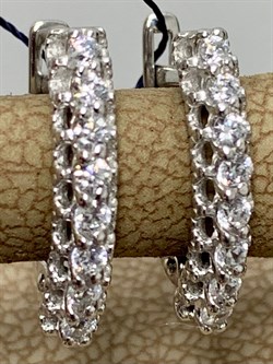 *Серьги Белый Фианит арт. 02-2185/00КЦ-00-126 вес 2,26 г - фото 282089