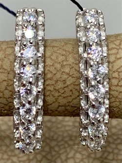 *Серьги Белый Фианит арт. 02-2185/00КЦ-00-126 вес 2,26 г - фото 282091