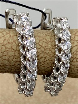 *Серьги Белый Фианит арт. 02-2185/00КЦ-00-126 вес 2,26 г - фото 282092