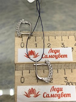 *Серьги Белый Фианит арт. 02-2185/00КЦ-00-126 вес 2,26 г - фото 282096