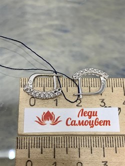 *Серьги Белый Фианит арт. 02-2185/00КЦ-00-126 вес 2,26 г - фото 282097