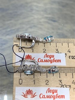 *Серьги Голубой Топаз арт. 02-0901/00ТБ-00-355 вес 6,76 г - фото 282115