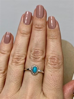 *Кольцо р.17,5 Бирюза арт. 01-3350/00БР-00-919 вес 1,6 г - фото 282118