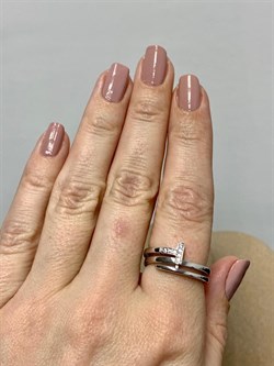 *Кольцо р.18 Белый Фианит арт. 01-1971/00КЦ-00-834 вес 4,67 г - фото 282193