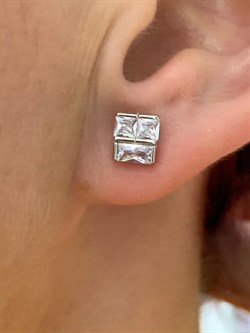 *Пусеты Белый Фианит арт. 02-2969/00КЦ-00-336 вес 2 г - фото 282235