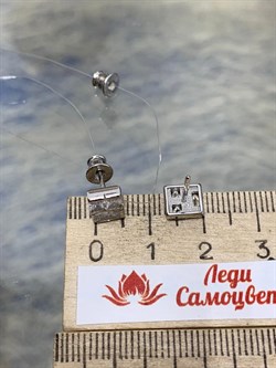 *Пусеты Белый Фианит арт. 02-2969/00КЦ-00-336 вес 2 г - фото 282236