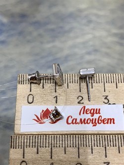 *Пусеты Белый Фианит арт. 02-2969/00КЦ-00-336 вес 2 г - фото 282237