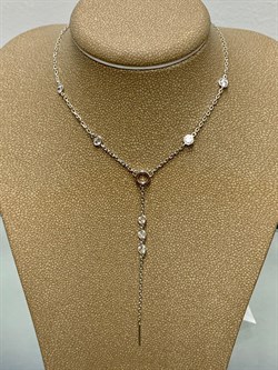 *Колье р.45-50 Белый Фианит арт. 06-2804/00СВ-00-173 вес 3,18 г - фото 282241