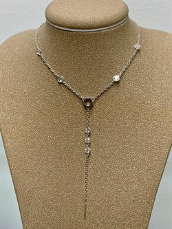 *Колье р.45-50 Белый Фианит арт. 06-2804/00СВ-00-173 вес 3,18 г - фото 282242
