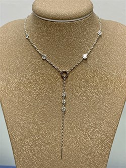 *Колье р.45-50 Белый Фианит арт. 06-2804/00СВ-00-173 вес 3,18 г - фото 282243