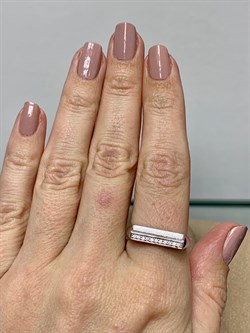 *Кольцо р.18,5 Белый Фианит арт. 01-2963/00КЦ-00-512 вес 3,32 г - фото 282253