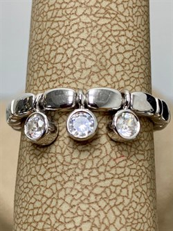 *Кольцо р.17,5 Белый Фианит арт. 01-3113/00КЦ-00-454 вес 3,67 г - фото 282263