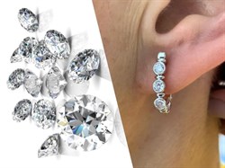 *Серьги Белый Фианит арт. 02-3113/00КЦ-00-253 вес 4 г - фото 282269