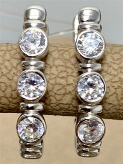*Серьги Белый Фианит арт. 02-3113/00КЦ-00-253 вес 4 г - фото 282273