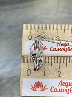 *Колье р.40-45 Белый Фианит иск арт. 06-2147/00КЦ-00-304 вес 3,46 г - фото 282327