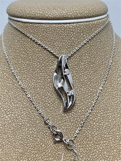 *Колье р.40-45 Белый Фианит иск арт. 06-2147/00КЦ-00-304 вес 3,46 г - фото 282330