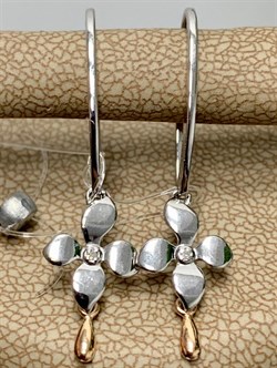 *Серьги Петли Белый Бриллиант арт. 02-2065/000Б-00-790 вес 1,92 г - фото 282607 *Серьги Петли Белый Бриллиант арт. 02-2065/000Б-00-790 вес 1,92 г - фото 282607