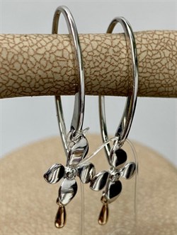 *Серьги Петли Белый Бриллиант арт. 02-2065/000Б-00-790 вес 1,92 г - фото 282608 *Серьги Петли Белый Бриллиант арт. 02-2065/000Б-00-790 вес 1,92 г - фото 282608