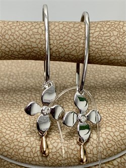 *Серьги Петли Белый Бриллиант арт. 02-2065/000Б-00-790 вес 1,92 г - фото 282610 *Серьги Петли Белый Бриллиант арт. 02-2065/000Б-00-790 вес 1,92 г - фото 282610